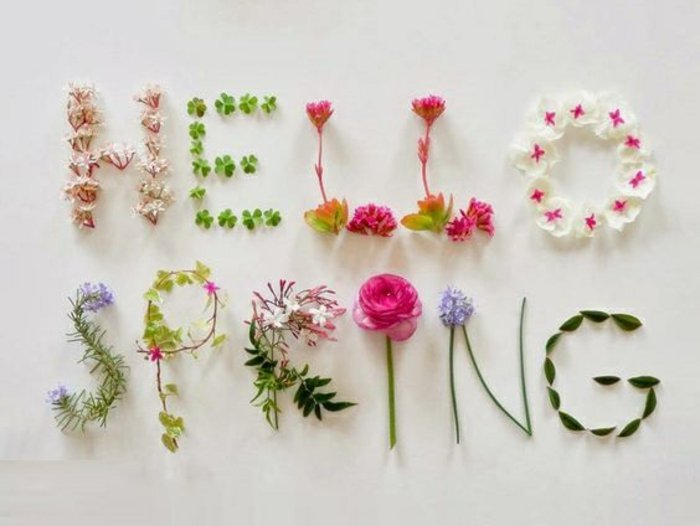 1 tuoreena keväällä Kuvat-Hei-Spring-kirjoitettu kukkia