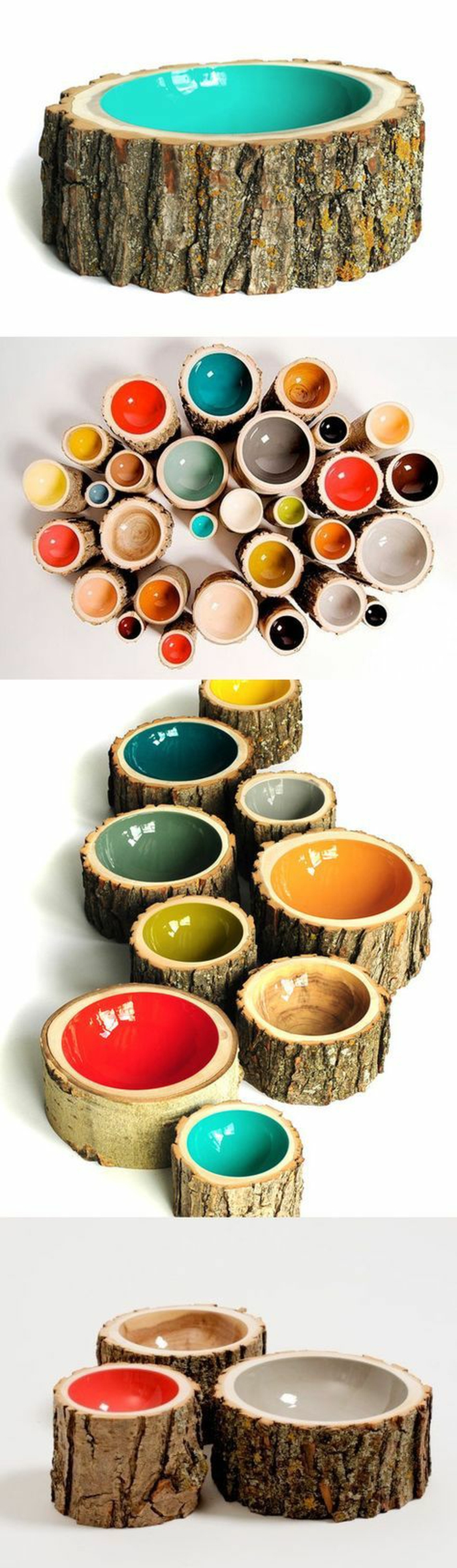 14 polc fa-fa szelet Színes szín-kreatív ötlet körös-polcok