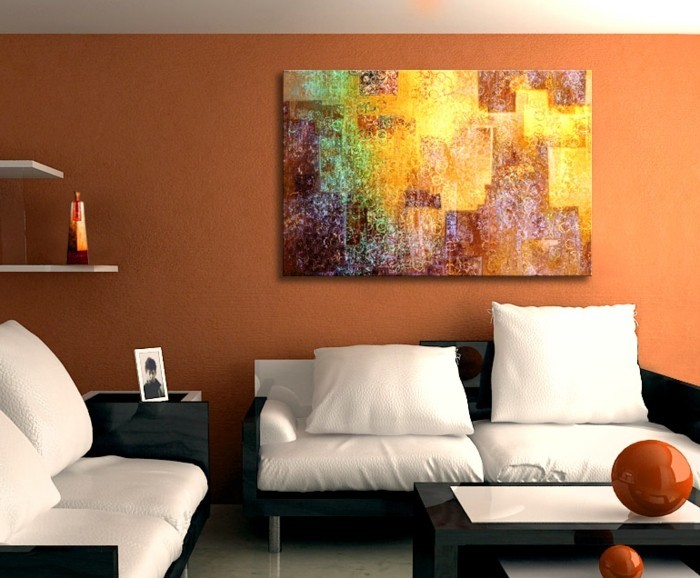 1massiv-toile abstraite-art-vie moderne chambre