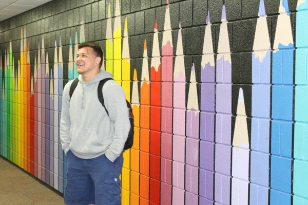 hermoso diseño colorido de la pared - decoración moderna de la escuela