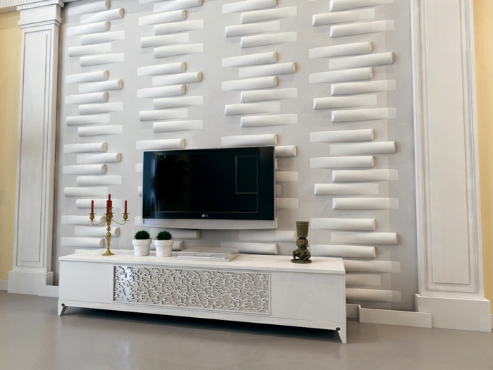 לוחות-חי 3D חדר-עיצוב-סלון-set-קיר טלוויזיה לוחות-tv-קיר-קיר