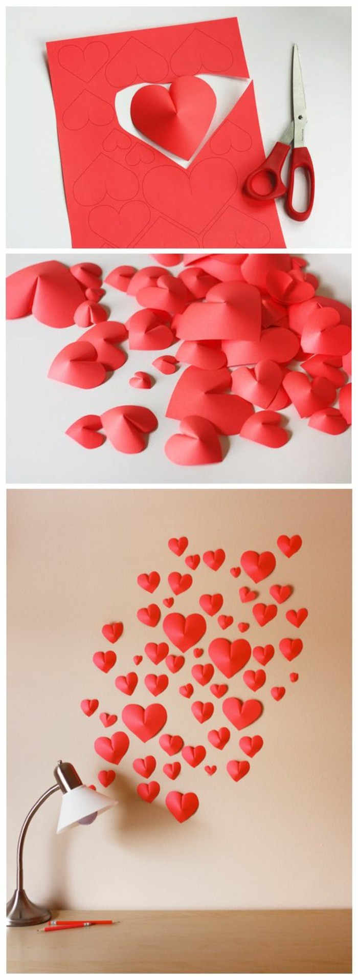 4-wanddeko-itse-make-seinäsomisteiden-ideoita-3d-puna-sydän-of-paperia