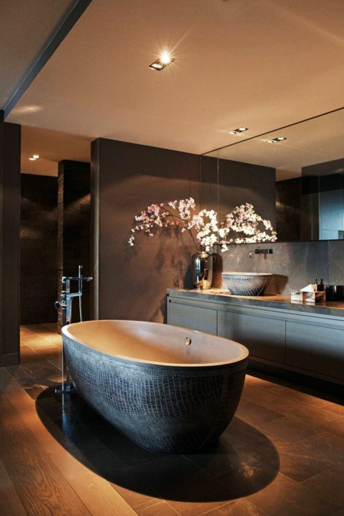 现代贝德尔 - 浴室 - 在棕色设计浴室设计思路-5