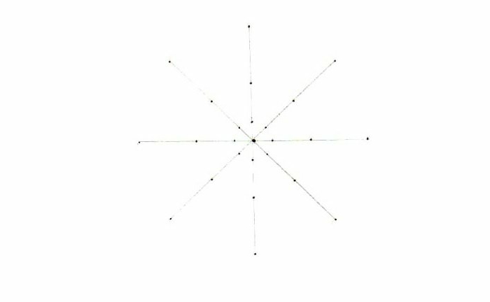 Ζωγραφική Mandala, τέσσερις ευθείες γραμμές, τέσσερις διαγώνιες γραμμές, συνδετικές κουκίδες, βασικές γραμμές μαντάλας