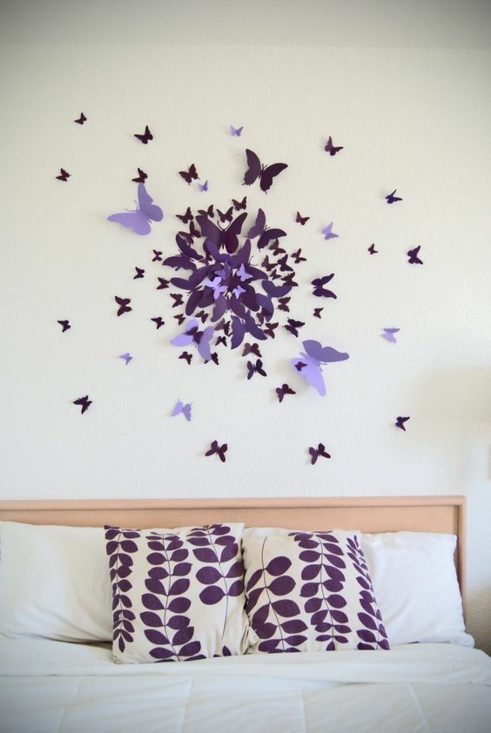 6-wanddeko-make-itse-perhonen-deco-makuuhuoneen-violetti 3d perhosia
