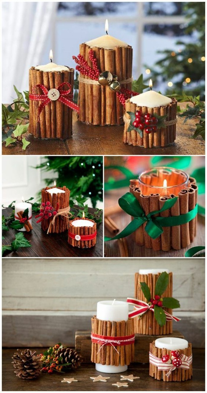 6-Noël décorations-vous-faire Weihnachtsdeko-yourself-faire-bougies en bois