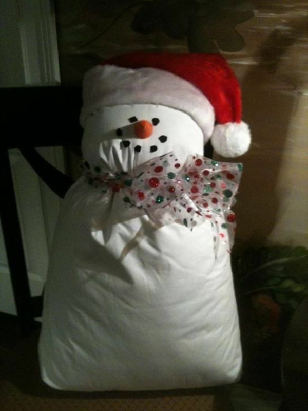 חג המולד לבן קישוט - איש שלג תוצרת בית