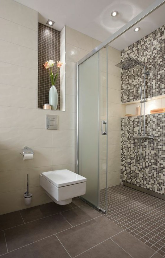 9-बाथरूम डिजाइन विचारों बाथरूम डिजाइन-इन-बेज करने वाली मोज़ेक टाइल