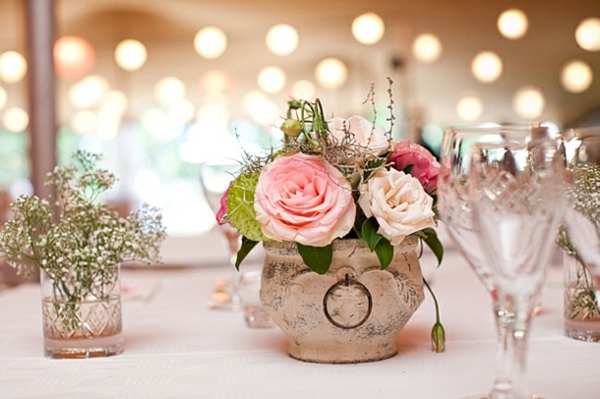 टेबल डेको वसंत-शादी-गुलाबी-गुलाबी