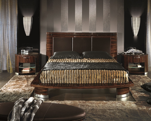 סגנון artdeco - חדר השינה כהה שיק