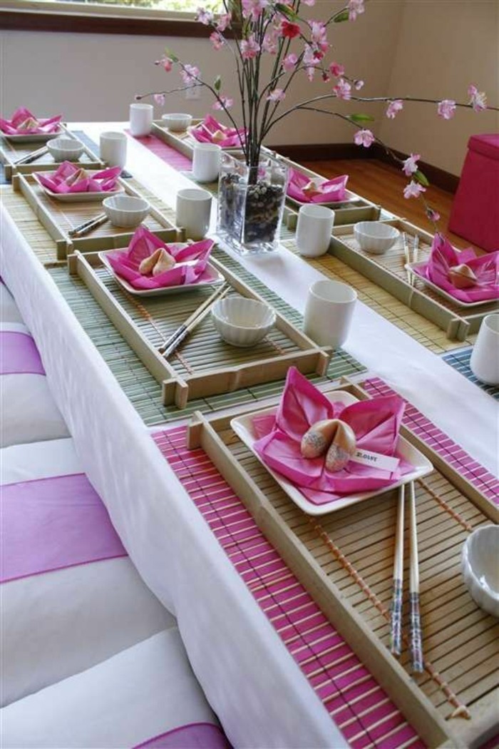 decoración de la mesa-con-small-palillos de Asia