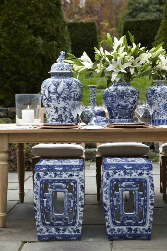 decoración de la mesa-con-theme-sillas asiático