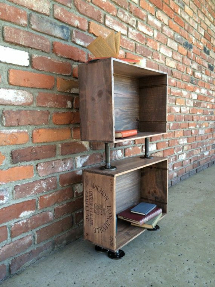 Kirjahyllyt viinilaatikot puinen vintage yöpöytä-toiminnallisesti
