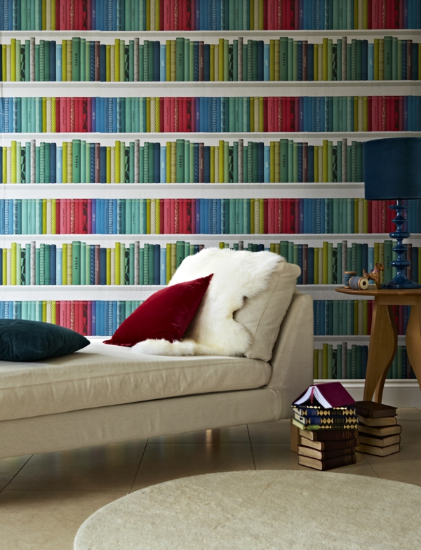 पुस्तकें दीवार रंगीन के साथ किताबों-आकृति परिवर्तन