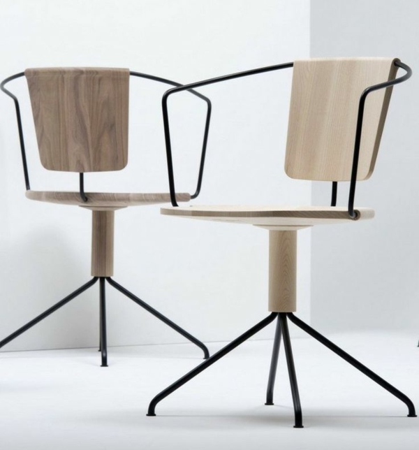 muebles de oficina sillas-con-moderno-diseño-de-escritorio de madera