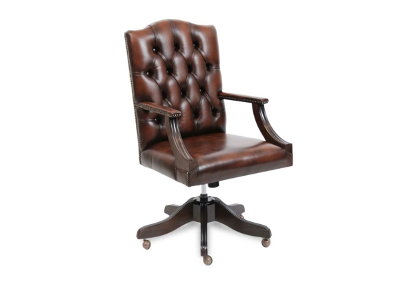 办公椅与 - 漂亮的设计的室内设计理念皮革棕