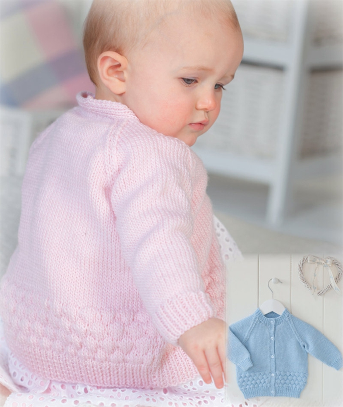 Μωρό πουλόβερ-πλέξιμο-in-ροζ