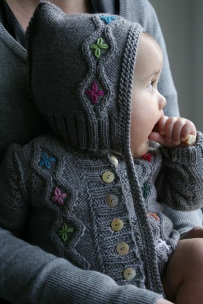Μωρό πουλόβερ-δεμένη-μικρά καπέλα