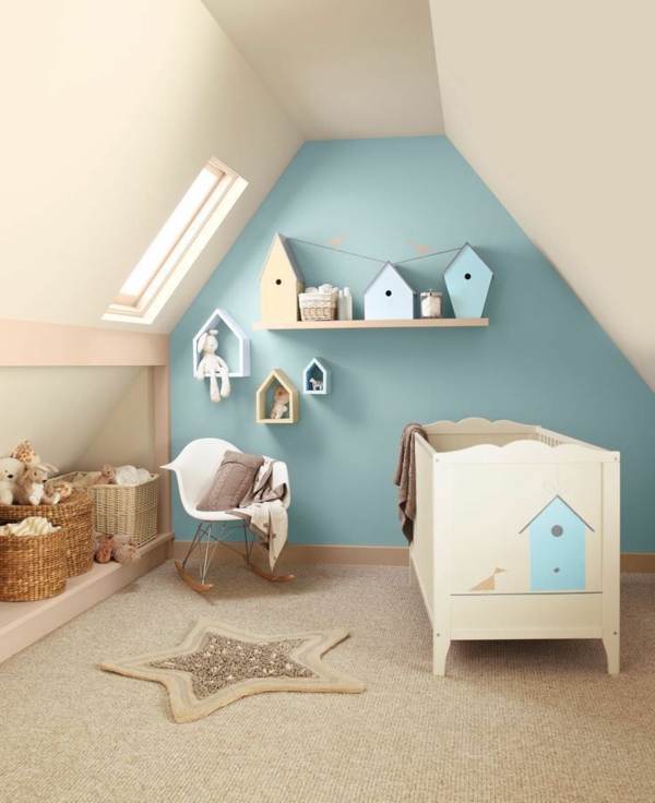 Μωρό υπνοδωμάτιο εσωτερική διακόσμηση ιδέα-με-όμορφο χρώμα κελύφους