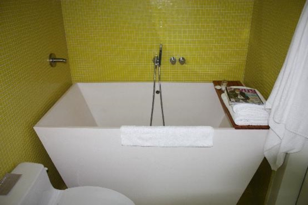 Bain-de-petite-salle de bains-vert olive mur