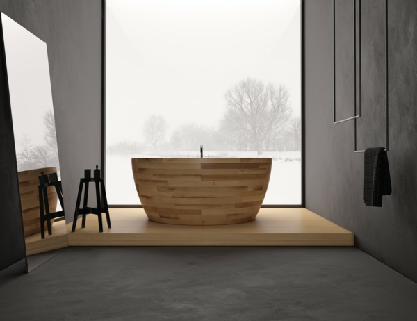 लकड़ी आधुनिक डिजाइन विचार से बाथटब