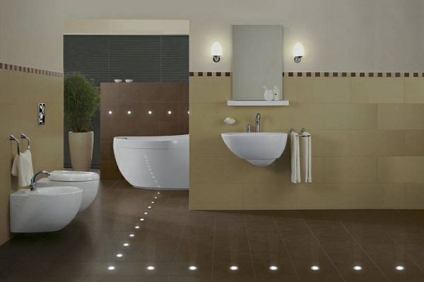 Μπάνιο Led φώτα όροφο ιδέες σχεδιασμού