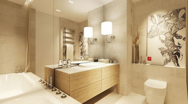 Μπάνιο σχεδιασμό ουδέτερο εσωτερικό ιδέα-με-όμορφο χρώμα κελύφους