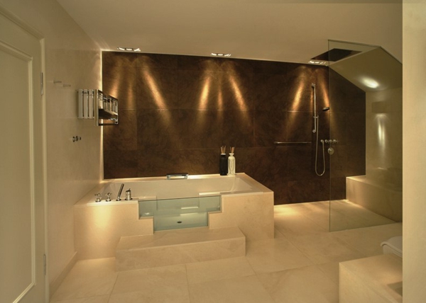 Осветление за баня-Agodesign интериор Баня дизайнерски идеи запали по най-тавана