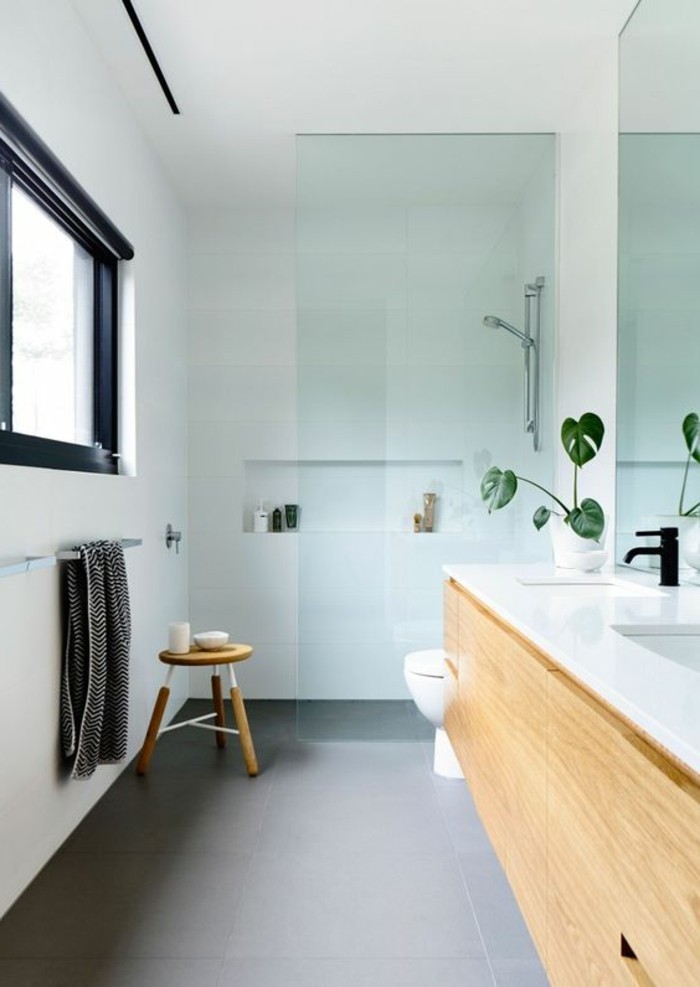 Μπάνιο τοίχους-χωρίς-πλακάκια-fugelloses-μικρό-μπάνιο-με ντους-of-γυαλί