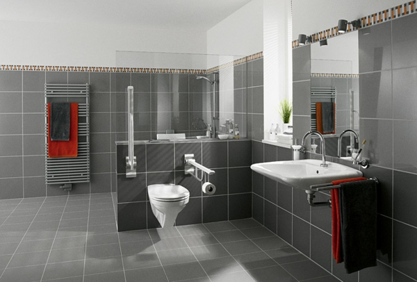 浴室瓷砖理念灰颜色 - 设计理念
