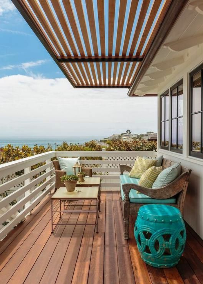 Hacer un balcón techos muebles de sombreado de madera para una terraza
