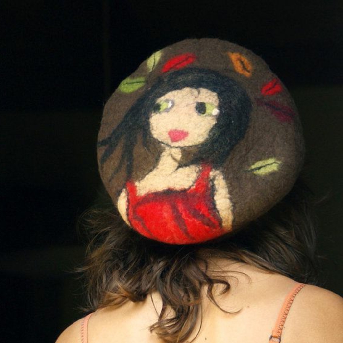 chapeau Beret motif coloré drôle-créatif intéressant