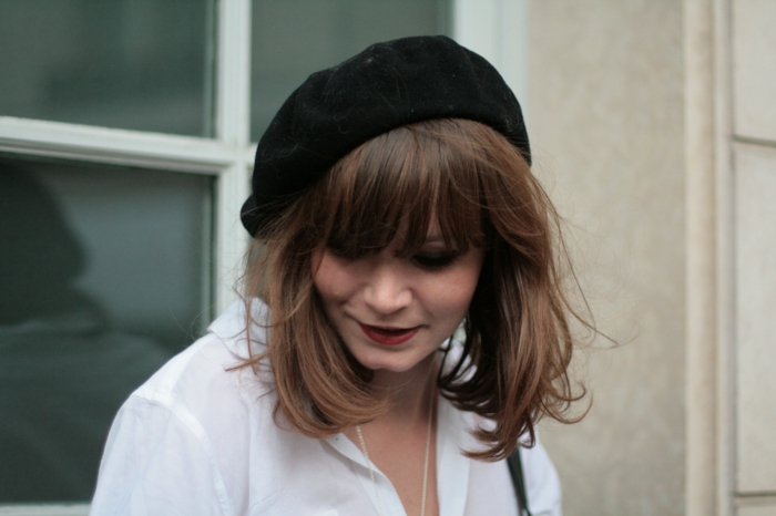 Béret femme française-chapeaux-noir classique modèle