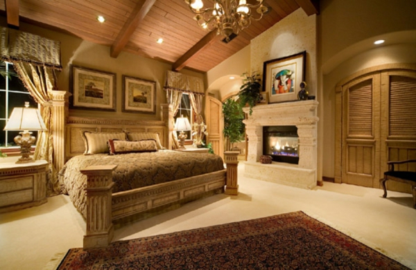 vidéki stílusú hálószoba - nagyszerű szőnyeg