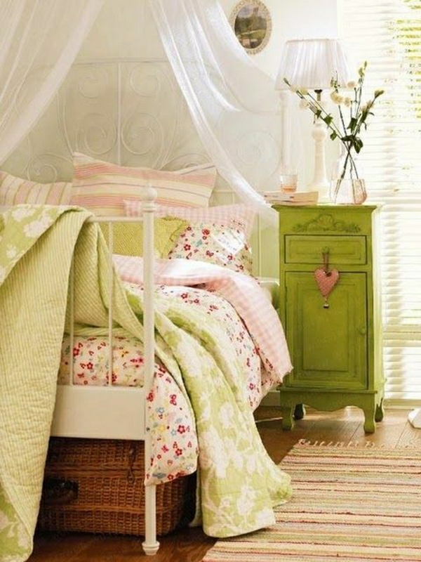 dosel de la cama cómoda flor verde cesta imagen Pecho