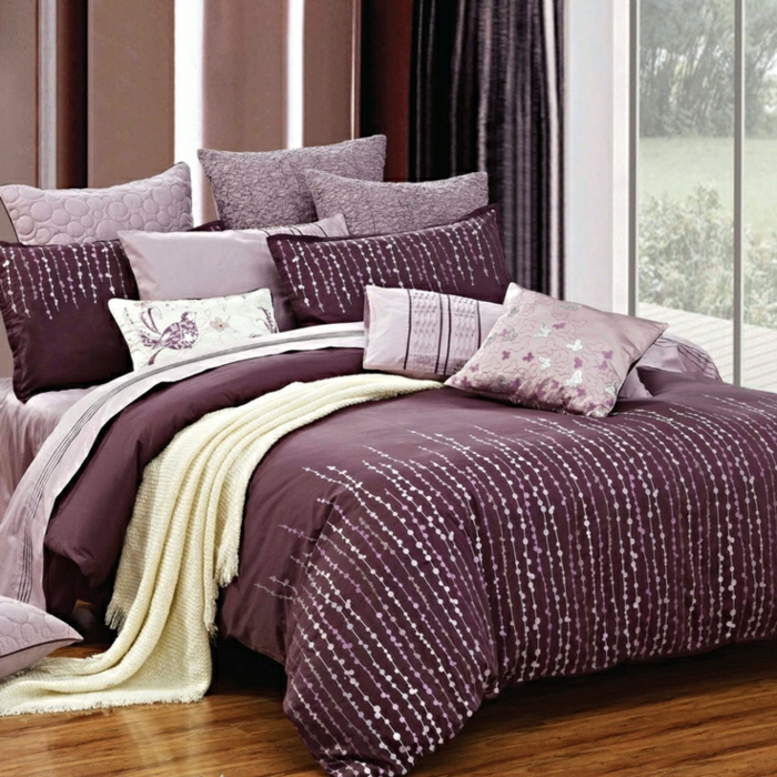 cortina Lecho púrpura pillow-manta-púrpura