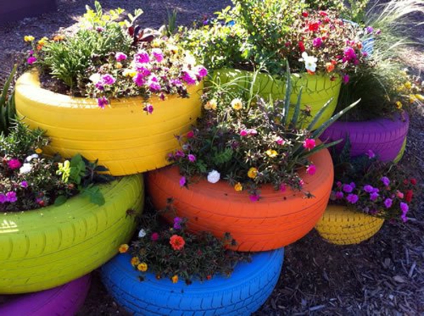 ollas-de-d flores oscilaron idea de arte de Neumáticos