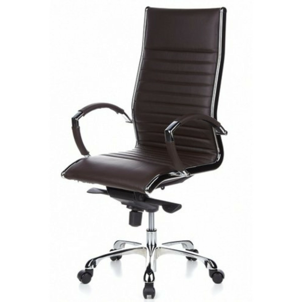 מבצעת כיסא משרדי כיסא-MILANO עור החום Chrome