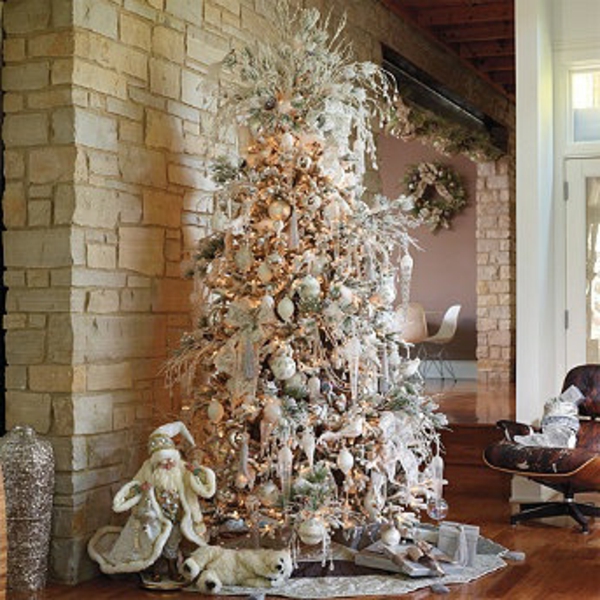 לבן חג המולד, קישוטים, גדול, יפה, עץ אשוח