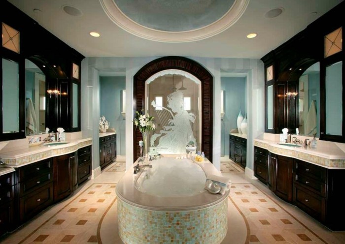 设计的浴室，带-A-竖琴图像