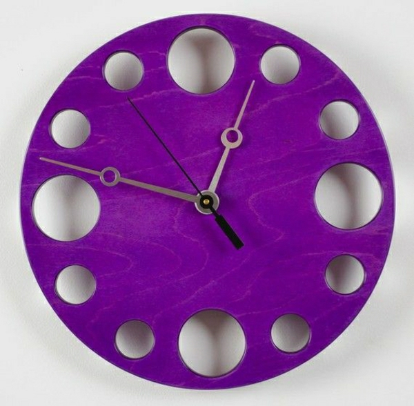 Applique murale design horloge pour-un original-Wanddeko-in-Purple