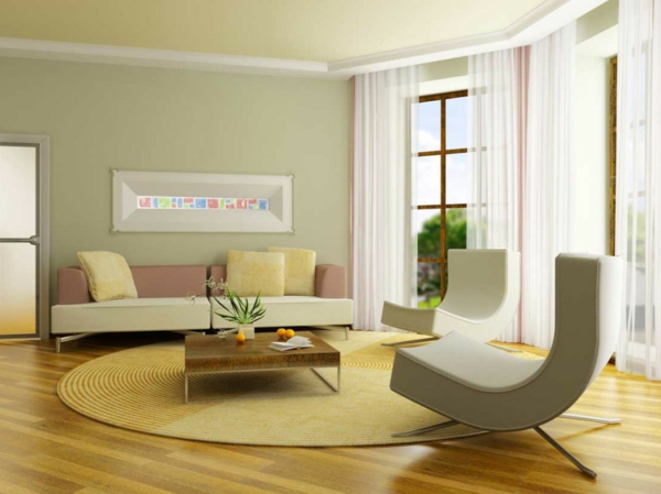 Ideat-by-the-olohuone-keltainen matto pyöreä