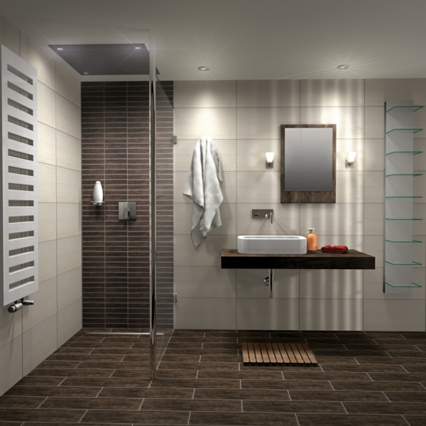 Душ-супер-красивата осветление Модерен дизайн в банята