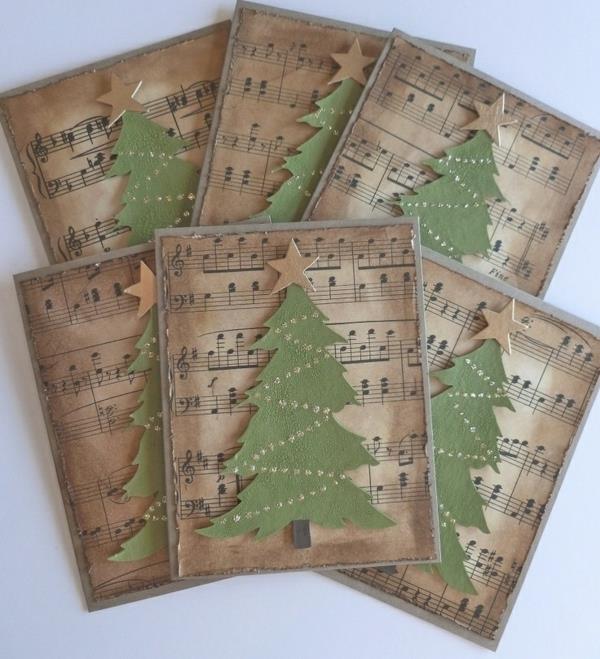 बढ़िया - क्रिसमस-पेड़ के साथ-क्रिसमस-कार्ड-के-डिजाइन-के लिए-विचार