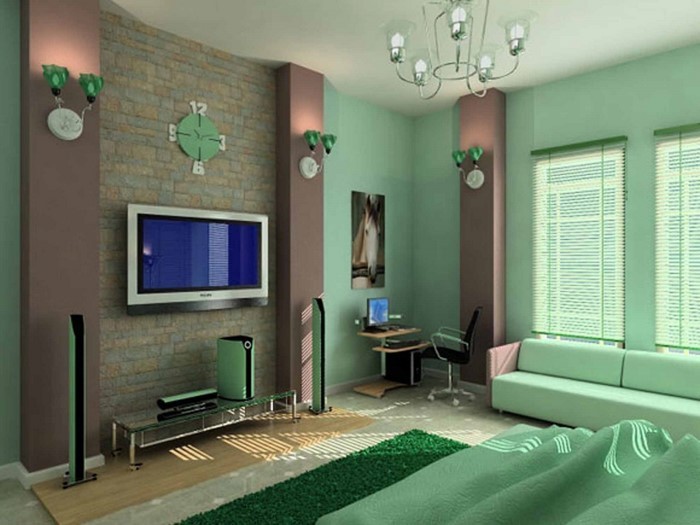 颜色为卧室绿色-A-现代设计