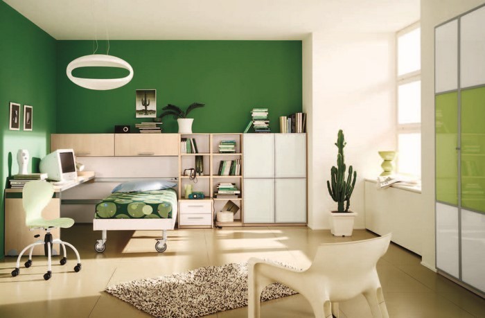 颜色为卧室绿色-A-鲜明的设计