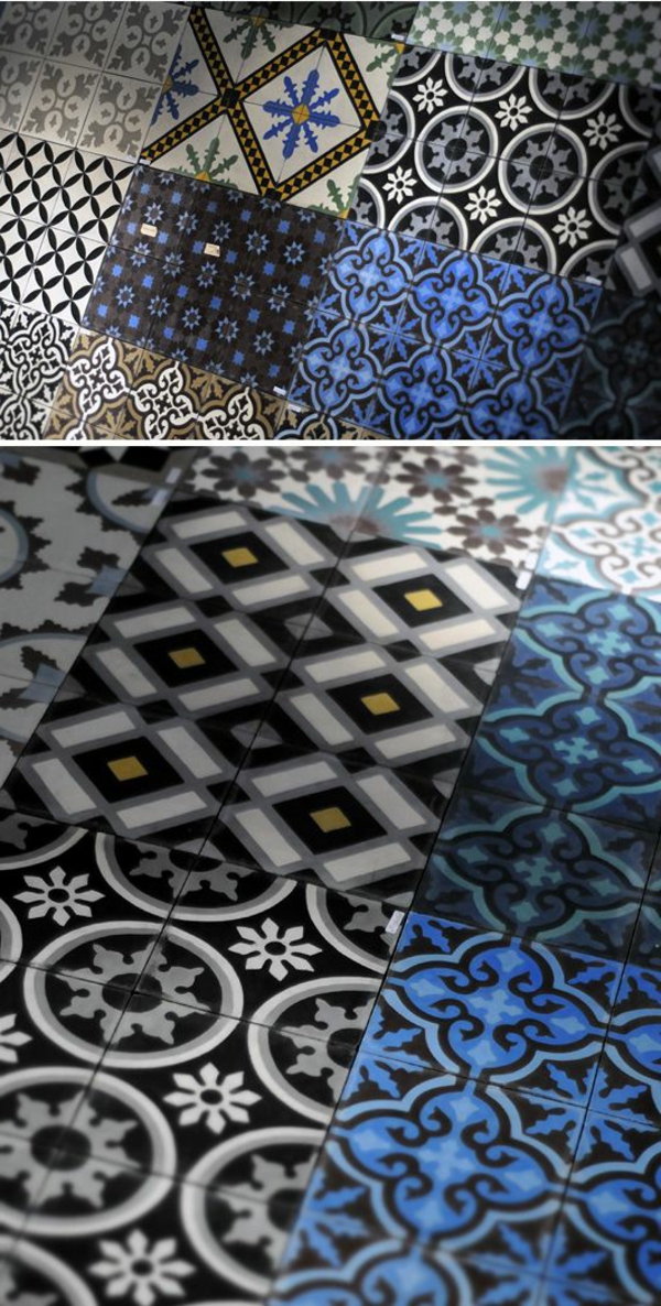 színes csempe marokkói design