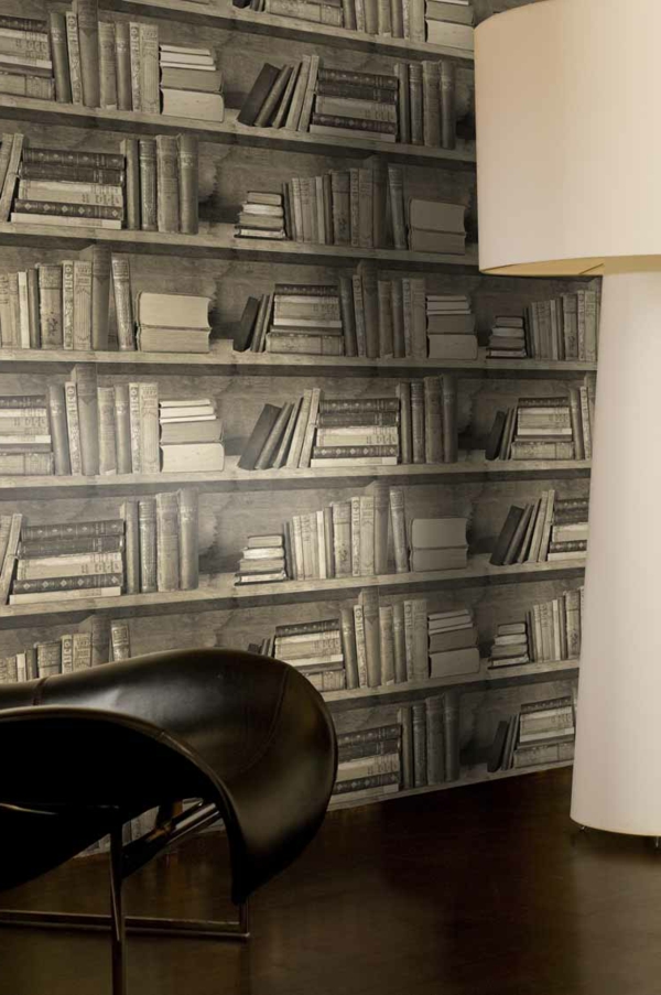 रेट्रो लुक-आकृति परिवर्तन के साथ भित्ति किताबें दीवार