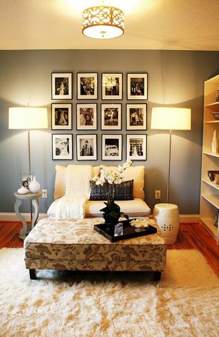 照片墙的想法，在生活保障奥斯曼茶几且柔软的地毯