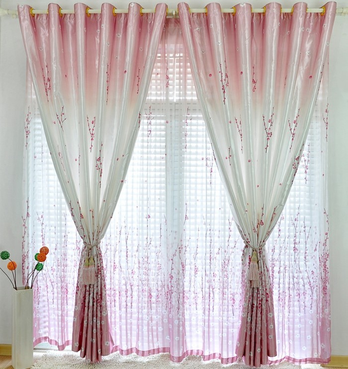 窗帘的想法与 - 粉红色Nuansen